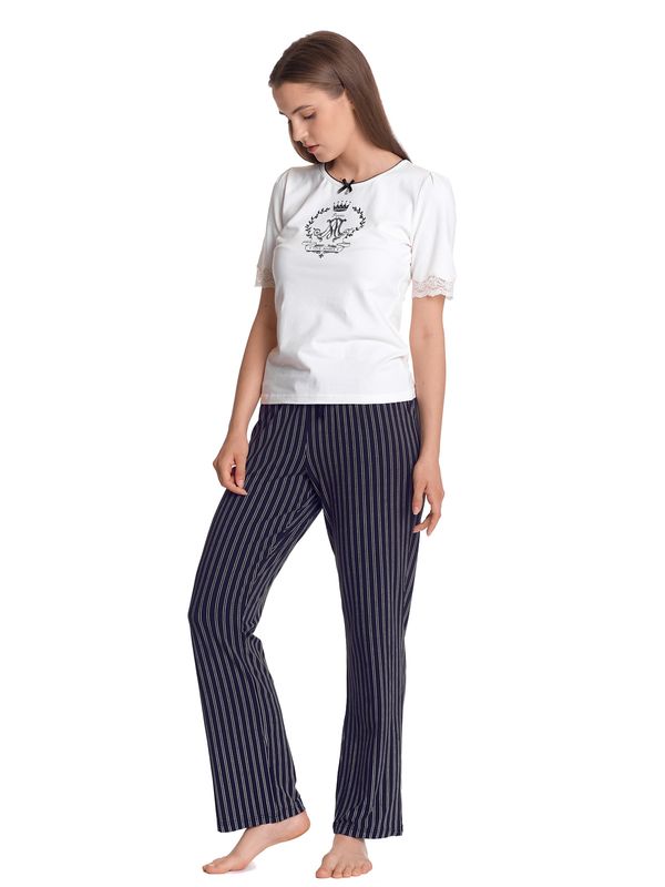 Nastrovje Potsdam Vive Maria Like A Princess Damen Pyjama creme/schwarz allover Fabrikverkauf