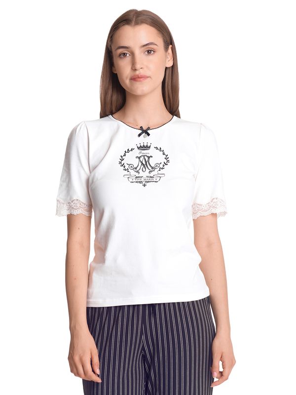 Nastrovje Potsdam Vive Maria Like A Princess Damen Pyjama creme/schwarz allover Fabrikverkauf