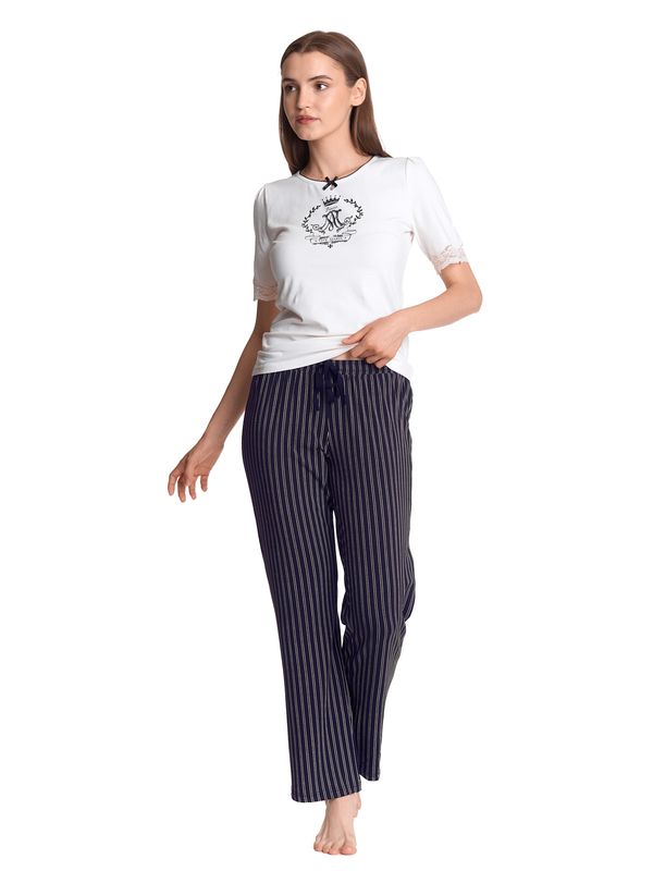Nastrovje Potsdam Vive Maria Like A Princess Damen Pyjama creme/schwarz allover Fabrikverkauf