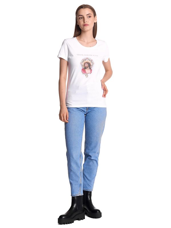Nastrovje Potsdam Vive Maria Thank God Jesus Damen T-Shirt weiss Kostenloser Versand