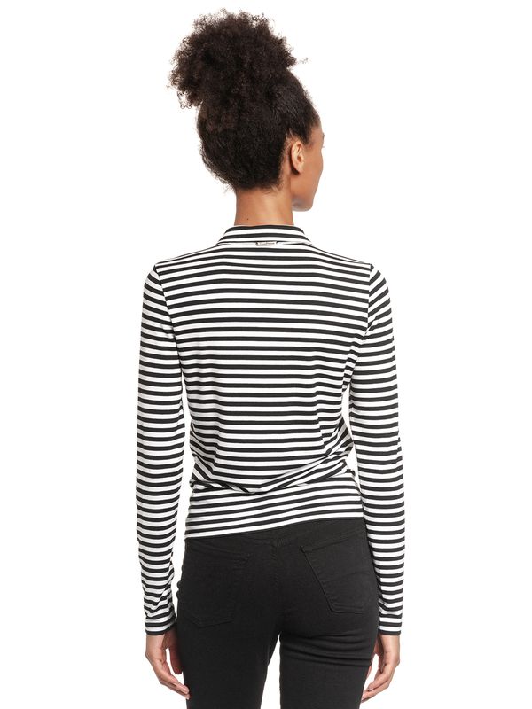 Nastrovje Potsdam Pussy Deluxe Stripes Damen Langarmbluse schwarz/weiß Online Shopping