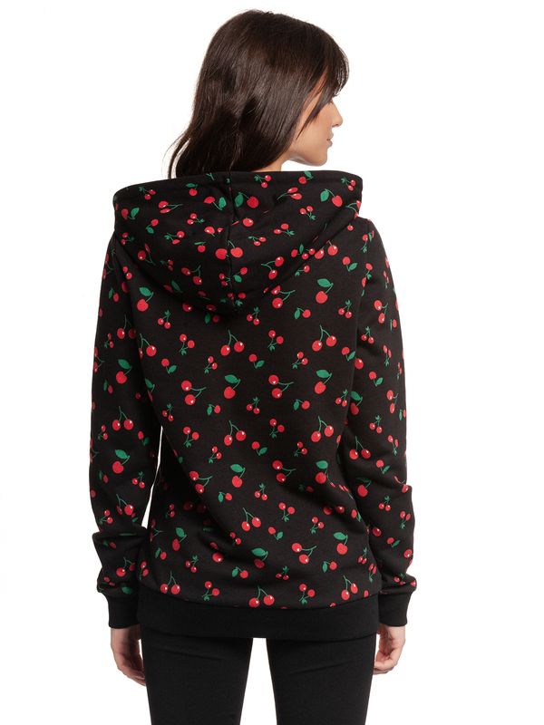 Nastrovje Potsdam Pussy Deluxe Cherries Damen Kapuzensweatjacke schwarz allover Black Friday
