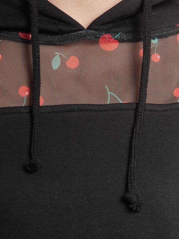 Nastrovje Potsdam Pussy Deluxe Cherries Damen Kapuzensweatshirt schwarz allover Cyber Monday