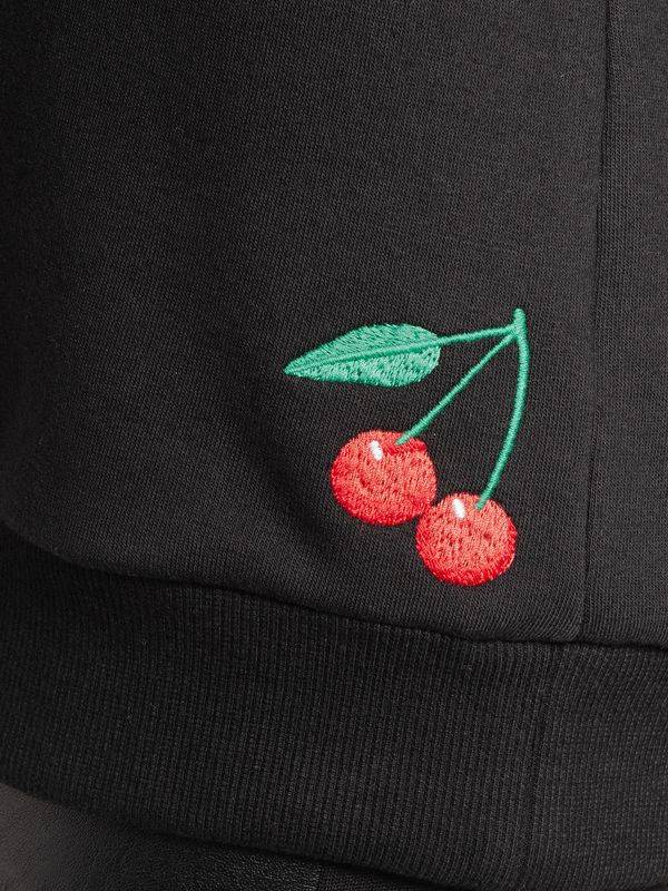 Nastrovje Potsdam Pussy Deluxe Cherries Damen Kapuzensweatshirt schwarz allover Cyber Monday
