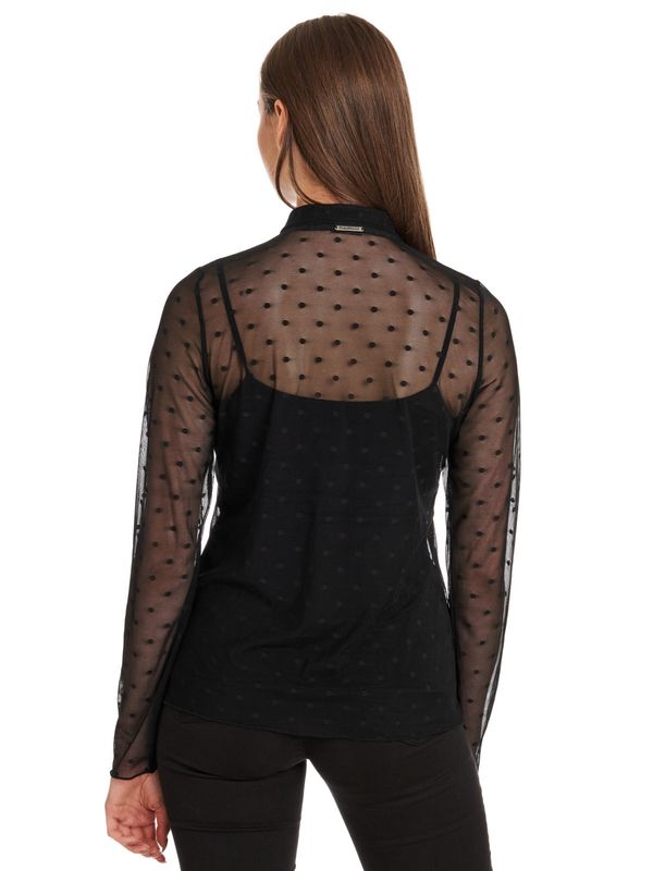 Nastrovje Potsdam Pussy Deluxe Black Dots Damen Langarmbluse schwarz Osterangebot