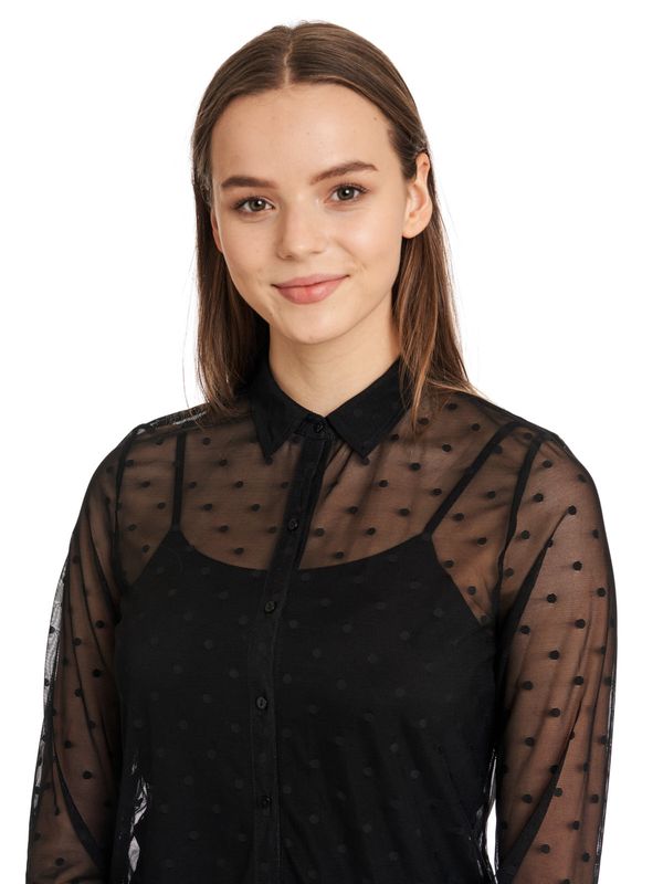 Nastrovje Potsdam Pussy Deluxe Black Dots Damen Langarmbluse schwarz Osterangebot