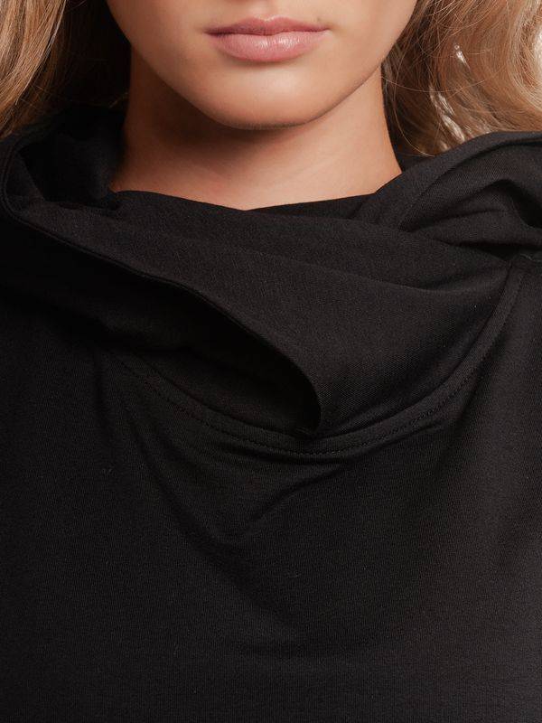 Nastrovje Potsdam Pussy Deluxe Black Dots Shawl Hooded Damen Sweatkleid schwarz Vatertagsangebot