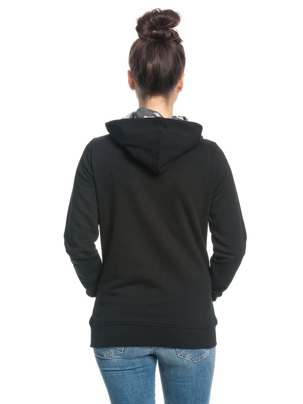 Nastrovje Potsdam Pussy Deluxe Logo Military Damen Schalkragenpullover schwarz/grau camouflage Lagerräumung