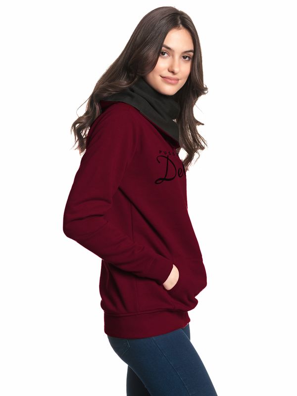 Nastrovje Potsdam Pussy Deluxe Logo Damen Schalkragenpullover rot/schwarz Heißer Verkauf