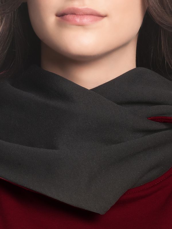 Nastrovje Potsdam Pussy Deluxe Logo Damen Schalkragenpullover rot/schwarz Heißer Verkauf