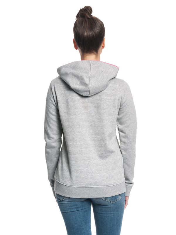 Nastrovje Potsdam Pussy Deluxe Logo Damen Schalkragenpullover grau meliert/pink Neueste Mode