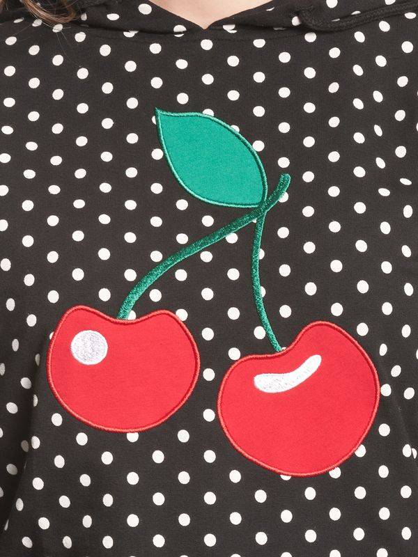 Nastrovje Potsdam Pussy Deluxe Big Cherry Damen Kapuzensweatshirt schwarz allover Zeitlich begrenztes Angebot
