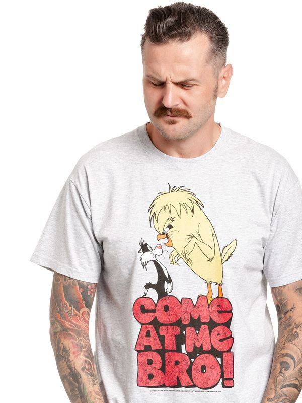 Nastrovje Potsdam Looney Tunes Come At Me Bro Herren T-Shirt grau meliert VIP-Rabatte