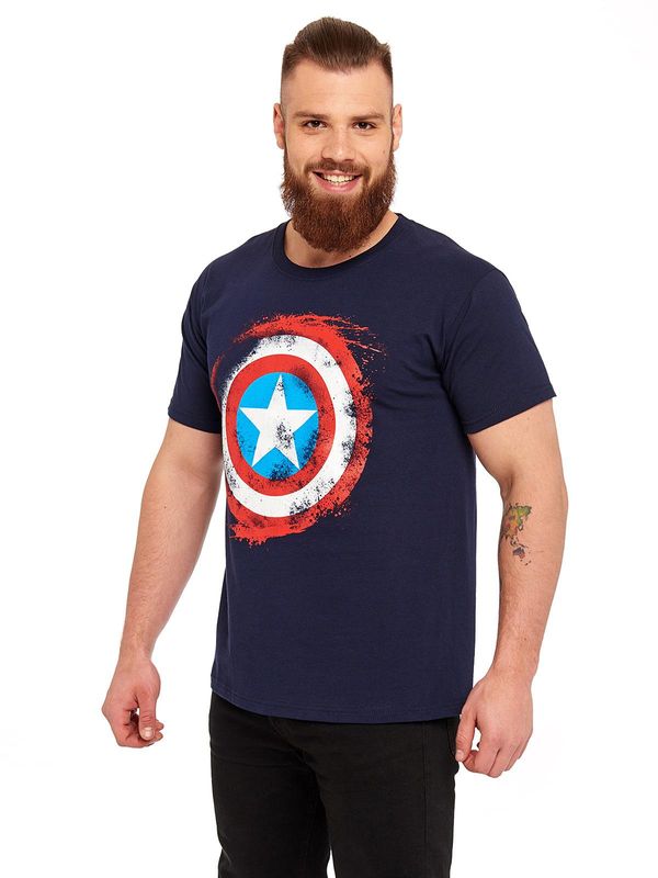 Nastrovje Potsdam Marvel Captain America Sign T-Shirt navy Letzter Tag