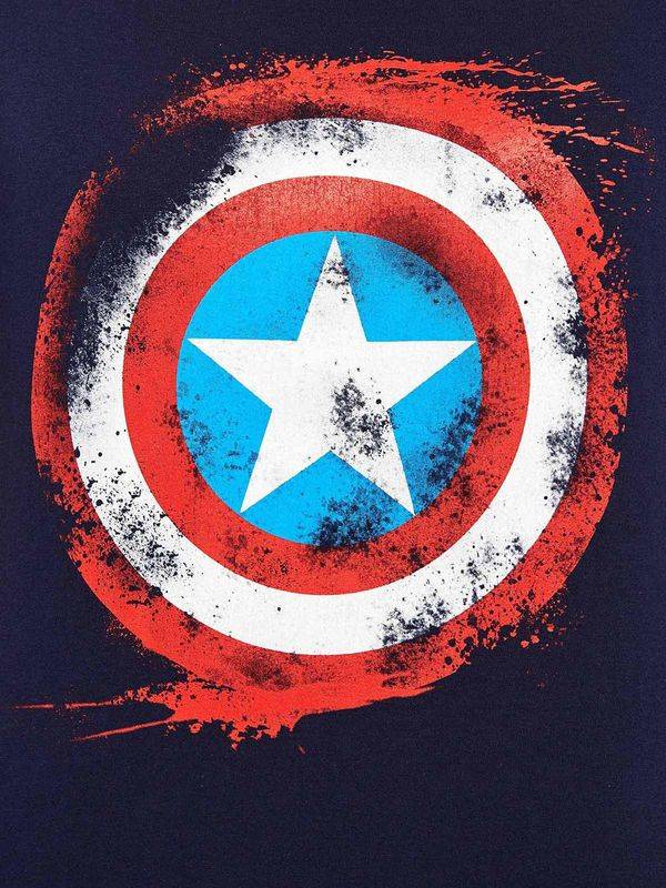 Nastrovje Potsdam Marvel Captain America Sign T-Shirt navy Letzter Tag
