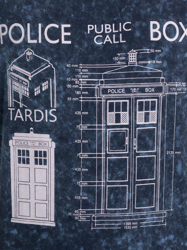 Nastrovje Potsdam Doctor Who Police Box Blueprint Batik Herren T-Shirt blau Bis zu 60% Rabatt