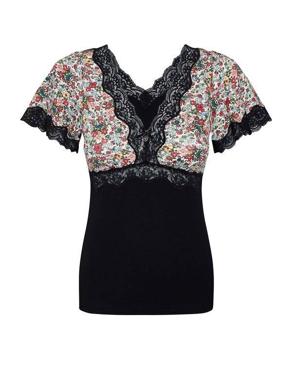 Nastrovje Potsdam Vive Maria French Flower Damen T-Shirt schwarz/creme allover Meist gekauft