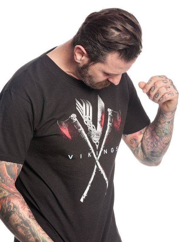 Nastrovje Potsdam Vikings Axe Herren T-Shirt schwarz Online Shopping