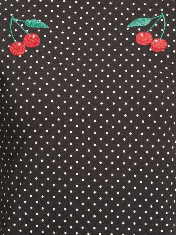Nastrovje Potsdam Pussy Deluxe Mini Dots Basic Damen T-Shirt schwarz allover Lagerräumung