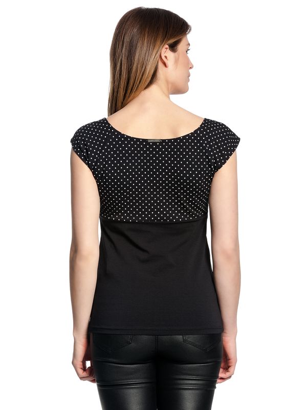 Nastrovje Potsdam Pussy Deluxe Mini Dots Evie Damen T-Shirt schwarz allover Heißer Verkauf