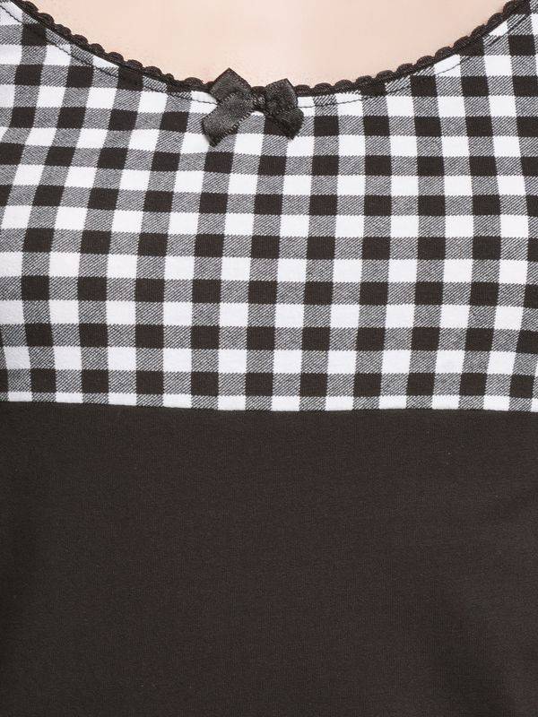 Nastrovje Potsdam Pussy Deluxe Plaid Evie Damen T-Shirt schwarz/weiß Top Angebot