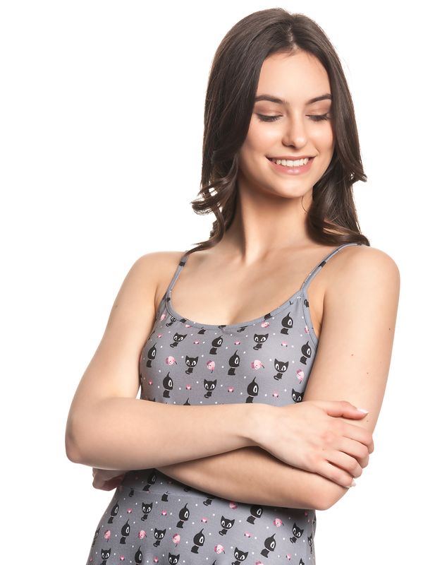 Nastrovje Potsdam Pussy Deluxe Kitten & Cupcakes Damen A-Linien-Kleid grau allover Exklusive Angebote