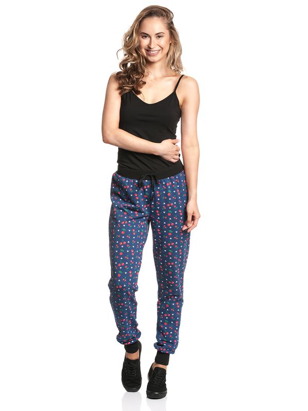 Nastrovje Potsdam Pussy Deluxe Cat Paws & Cherries Damen Sweathose blau allover Neuheiten