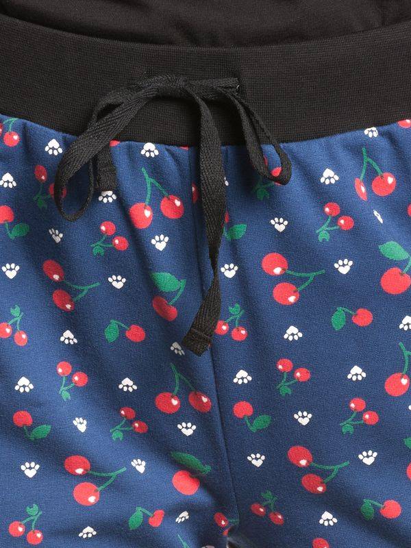 Nastrovje Potsdam Pussy Deluxe Cat Paws & Cherries Damen Sweathose blau allover Neuheiten