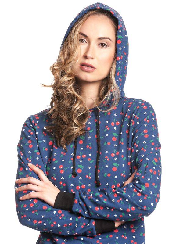 Nastrovje Potsdam Pussy Deluxe Cat Paws & Cherries Damen Sweatkleid blau allover Bestseller