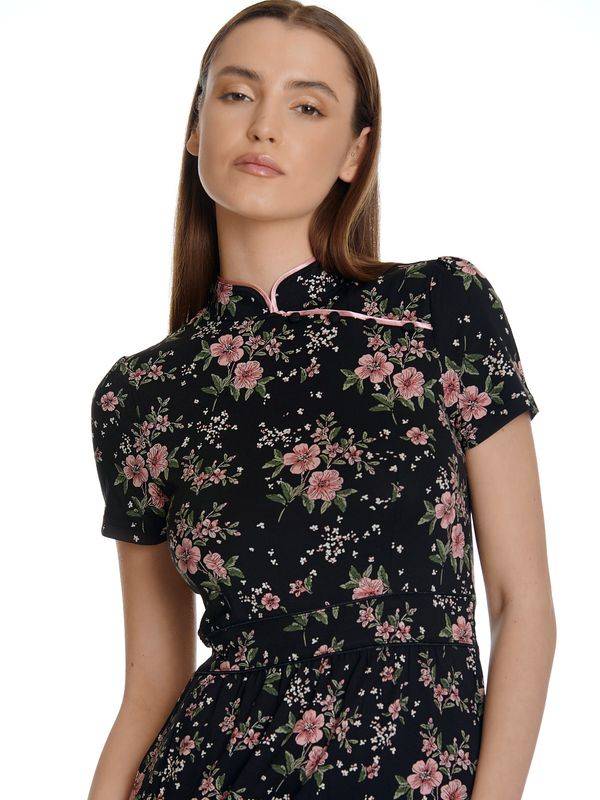 Nastrovje Potsdam Vive Maria Hibiscus Asia Damen A-Linien-Kleid schwarz allover Discount Store für neue Produkte