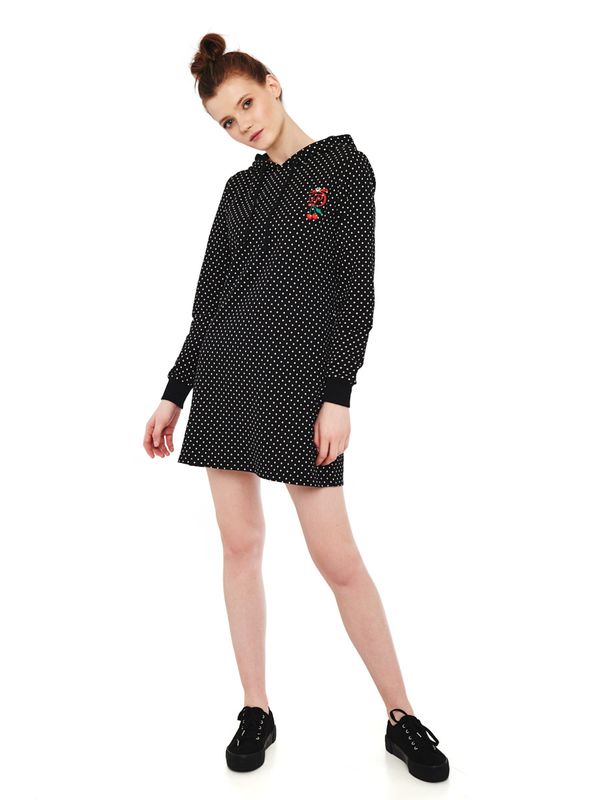 Nastrovje Potsdam Pussy Deluxe Cherries Dots Damen Sweatkleid schwarz allover Outlet