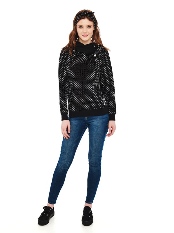 Nastrovje Potsdam Pussy Deluxe Dots Shawl Damen Schalkragenpullover schwarz Auslauf