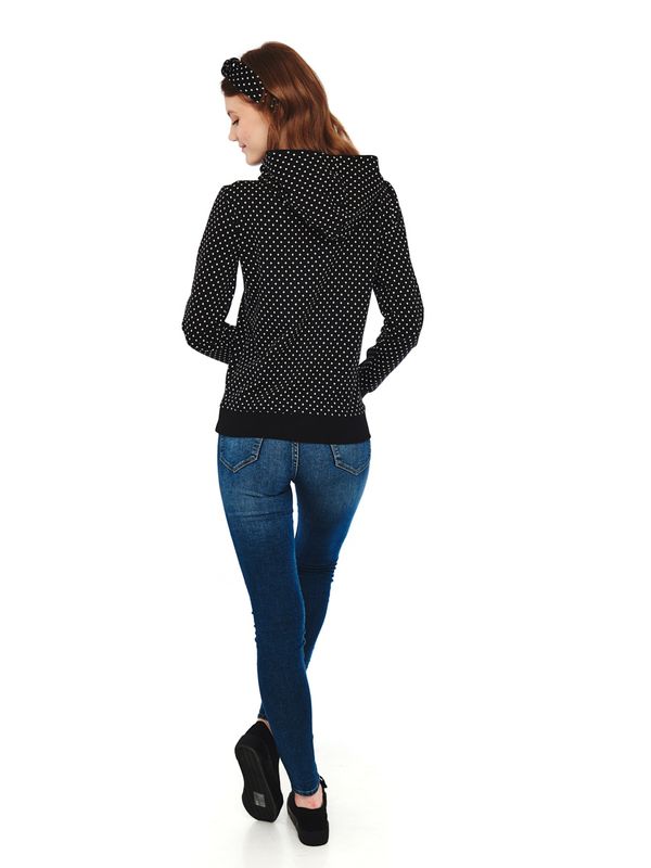 Nastrovje Potsdam Pussy Deluxe Dots Shawl Damen Schalkragenpullover schwarz Auslauf