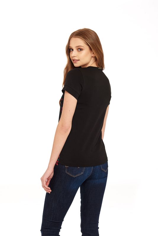 Nastrovje Potsdam Pussy Deluxe Falling Cherries Collar Shirt schwarz Schlussverkauf