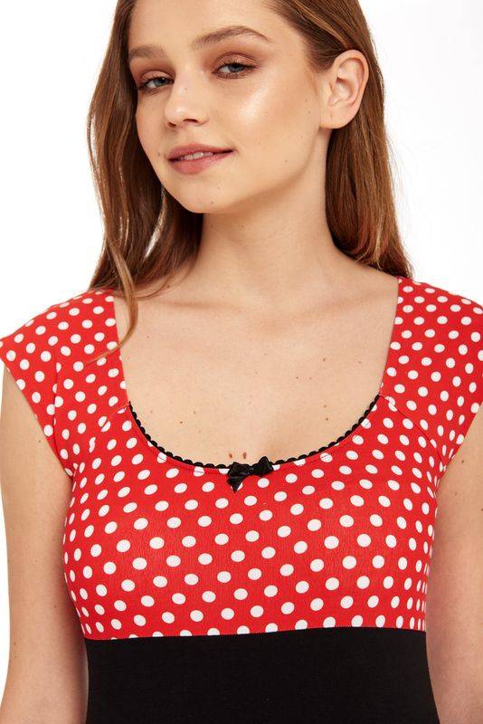 Nastrovje Potsdam Pussy Deluxe Red Dots Basic Shirt schwarz / rot allover Günstiger Verkauf