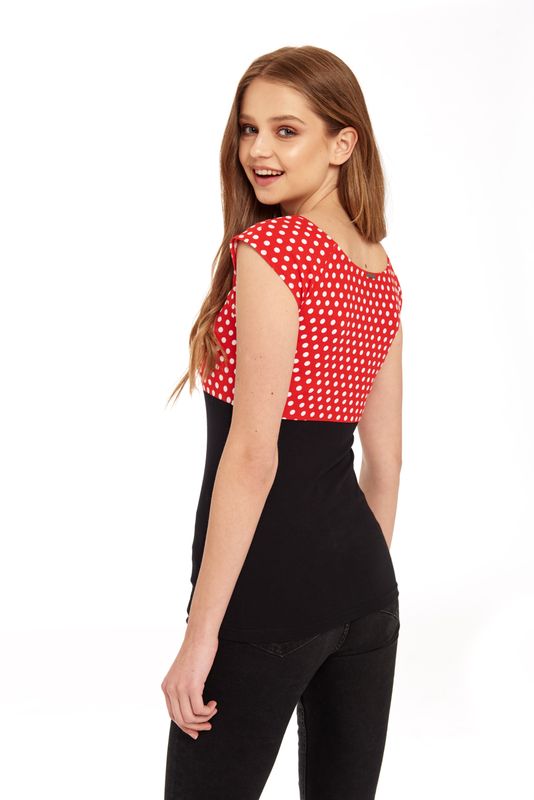 Nastrovje Potsdam Pussy Deluxe Red Dots Basic Shirt schwarz / rot allover Günstiger Verkauf