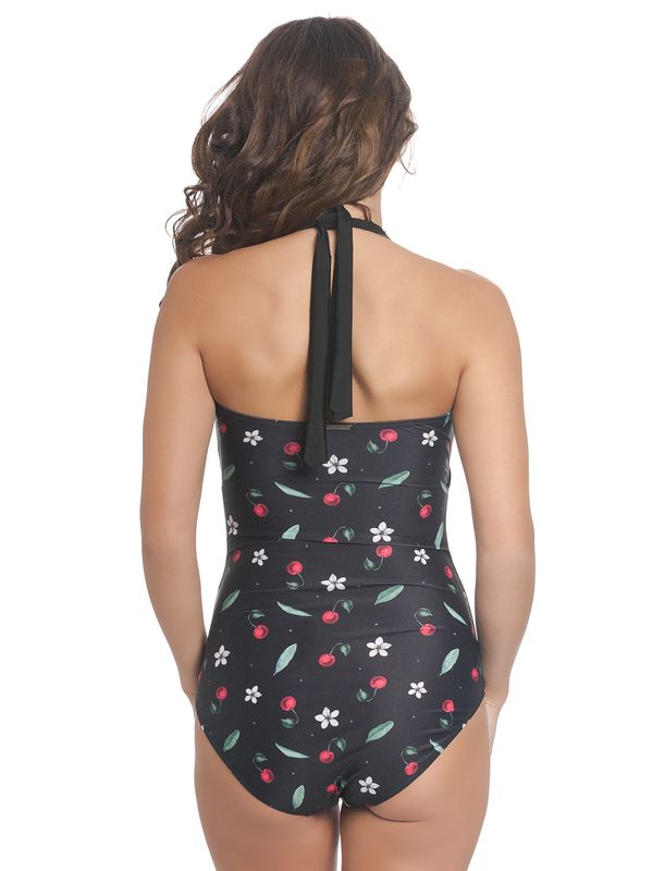 Nastrovje Potsdam Pussy Deluxe Cherry Blossom Damen Badeanzug schwarz allover Kostenloser Versand