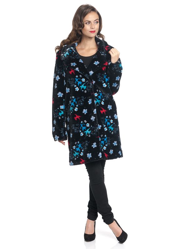 Nastrovje Potsdam Pussy Deluxe Blossom Coat Damen Wintermantel schwarz allover Sonderangebot