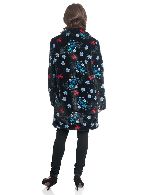 Nastrovje Potsdam Pussy Deluxe Blossom Coat Damen Wintermantel schwarz allover Sonderangebot