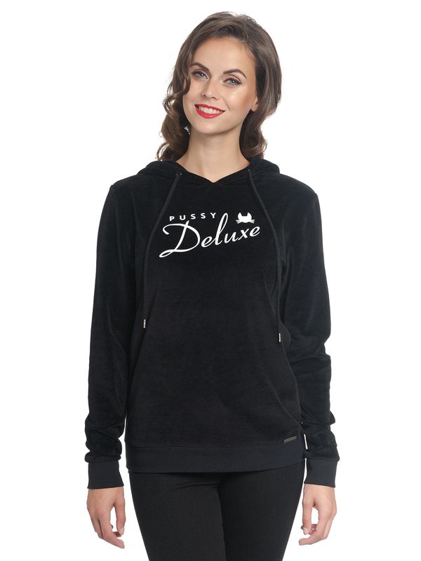 Nastrovje Potsdam Pussy Deluxe Classic Fluffy Hoodie schwarz Rabatt