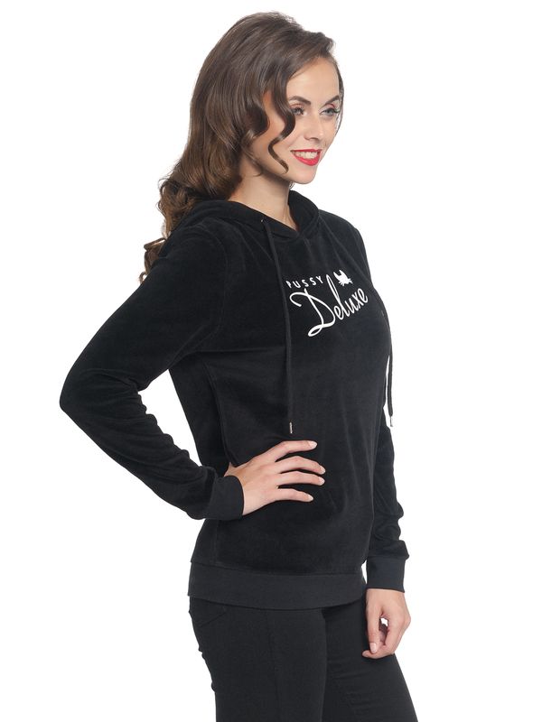 Nastrovje Potsdam Pussy Deluxe Classic Fluffy Hoodie schwarz Rabatt