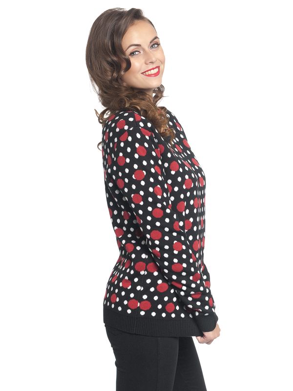 Nastrovje Potsdam Pussy Deluxe Mixed Dotties Knit Pullover schwarz allover Günstig kaufen
