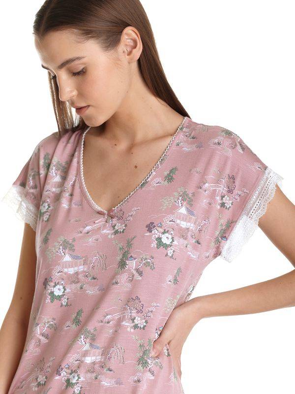 Nastrovje Potsdam Vive Maria Teahouse Rose Damen Nachthemd lightpink allover Muttertagsangebot