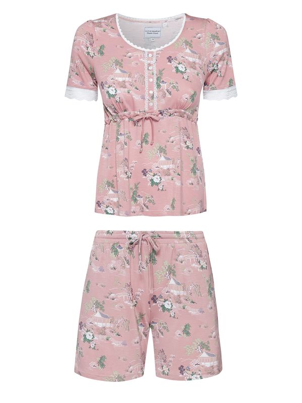 Nastrovje Potsdam Vive Maria Teahouse Rose Damen Pyjama lightpink allover Valentinstagsangebot