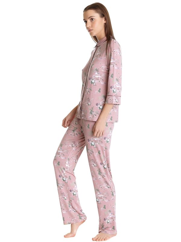 Nastrovje Potsdam Vive Maria Chinese Teahouse Damen Pyjama lightpink allover Jubiläumsangebot