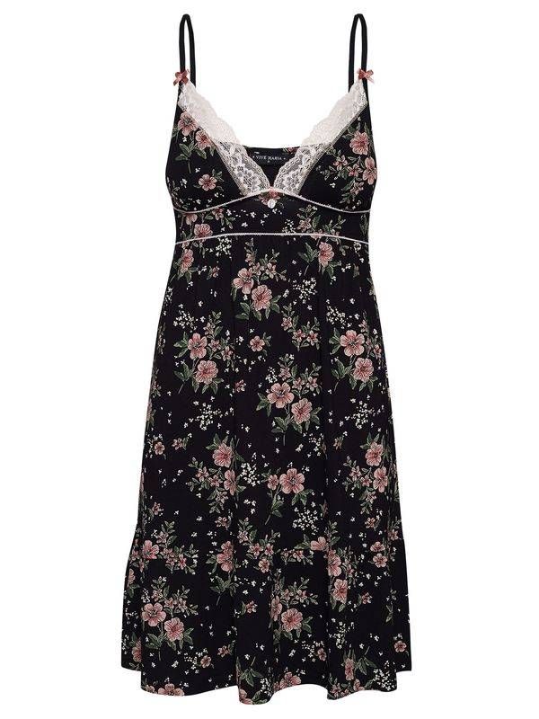 Nastrovje Potsdam Vive Maria Hibiscus Dream Damen Negligée schwarz allover Lagerräumung