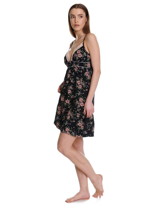 Nastrovje Potsdam Vive Maria Hibiscus Dream Damen Negligée schwarz allover Lagerräumung