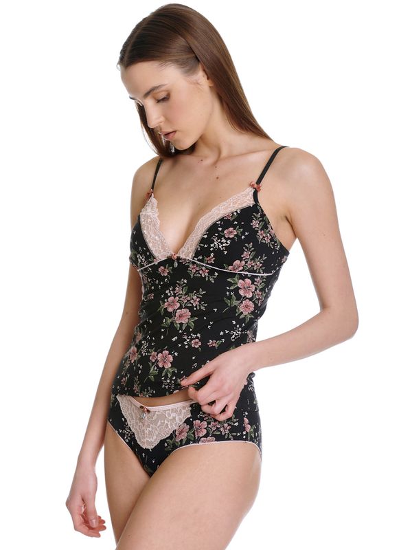 Nastrovje Potsdam Vive Maria Hibiscus Dream Damen Wäscheset: Top mit Slip schwarz allover Heißer Verkauf