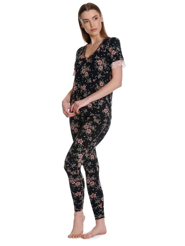 Nastrovje Potsdam Vive Maria Hibiscus Love Damen Leggings schwarz allover Top Angebot