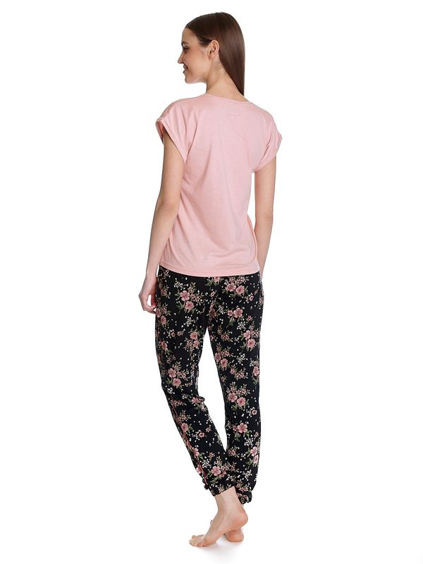Nastrovje Potsdam Vive Maria Hibiscus Dream Damen Pyjama lightpink/schwarz allover Online Outlet